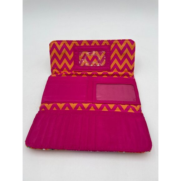 Vera Bradley Colorful Quilted Wallet Floral Chevron Patterns Multiple Card Slots - Picture 4 of 5